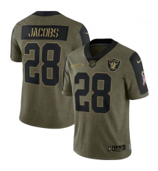 Men's Las Vegas Raiders Josh Jacobs Nike Olive 2021 Salute To Service Limited Player Jersey Men's Las Vegas Raiders Josh Jacobs Nike Olive 2021 Salute To Service Limited Player Jersey