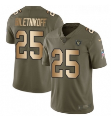 Mens Nike Oakland Raiders 25 Fred Biletnikoff Limited OliveGold 2017 Salute to Service NFL Jersey Mens Nike Oakland Raiders 25 Fred Biletnikoff Limited OliveGold 2017 Salute to Service NFL Jersey