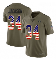 Mens Nike Oakland Raiders 34 Bo Jackson Limited OliveUSA Flag 2017 Salute to Service NFL Jersey Mens Nike Oakland Raiders 34 Bo Jackson Limited OliveUSA Flag 2017 Salute to Service NFL Jersey