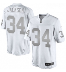 Mens Nike Oakland Raiders 34 Bo Jackson Limited White Platinum NFL Jersey Mens Nike Oakland Raiders 34 Bo Jackson Limited White Platinum NFL Jersey
