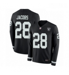 Mens Oakland Raiders 28 Josh Jacobs Limited Black Therma Long Sleeve Football Jersey Mens Oakland Raiders 28 Josh Jacobs Limited Black Therma Long Sleeve Football Jersey