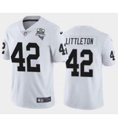 Men's Oakland Raiders White #42 Cory Littleton 2020 Inaugural Season Vapor Limited Stitched NFL Jersey Men's Oakland Raiders White #42 Cory Littleton 2020 Inaugural Season Vapor Limited Stitched NFL Jersey