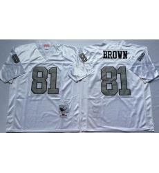 Mitchell And Ness Raiders #81 tim brown White Throwback Stitched NFL Jerseys Mitchell And Ness Raiders #81 tim brown White Throwback Stitched NFL Jerseys