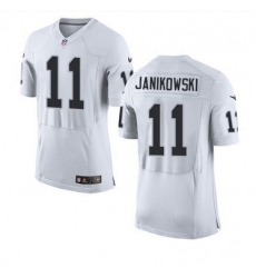 Nike Oakland Raiders #11 Sebastian Janikowski White Men 27s Stitched NFL New Elite Jersey Nike Oakland Raiders #11 Sebastian Janikowski White Men 27s Stitched NFL New Elite Jersey