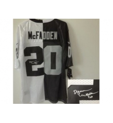 Nike Oakland Raiders 20 Darren McFadden White Black Elite Split Signed NFL Jersey Nike Oakland Raiders 20 Darren McFadden White Black Elite Split Signed NFL Jersey