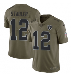 Nike Raiders #12 Kenny Stabler Olive Mens Stitched NFL Limited 2017 Salute To Service Jersey Nike Raiders #12 Kenny Stabler Olive Mens Stitched NFL Limited 2017 Salute To Service Jersey