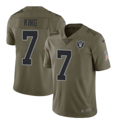 Nike Raiders #7 Marquette King Olive Mens Stitched NFL Limited 2017 Salute To Service Jersey Nike Raiders #7 Marquette King Olive Mens Stitched NFL Limited 2017 Salute To Service Jersey