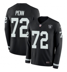Nike Raiders #72 Donald Penn Black Team Color Men Stitched NFL Limited Therma Long Sleeve Jersey Nike Raiders #72 Donald Penn Black Team Color Men Stitched NFL Limited Therma Long Sleeve Jersey