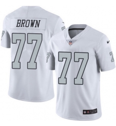 Nike Raiders 77 Trent Brown White Men Stitched NFL Limited Rush Jersey Nike Raiders 77 Trent Brown White Men Stitched NFL Limited Rush Jersey
