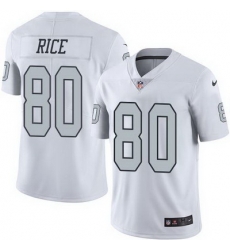 Nike Raiders #80 Jerry Rice White Mens Stitched NFL Limited Rush Jersey Nike Raiders #80 Jerry Rice White Mens Stitched NFL Limited Rush Jersey