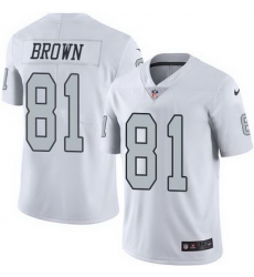 Nike Raiders #81 Tim Brown White Mens Stitched NFL Limited Rush Jersey Nike Raiders #81 Tim Brown White Mens Stitched NFL Limited Rush Jersey