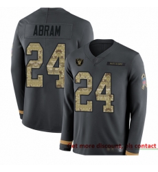 Raiders 24 Johnathan Abram Anthracite Salute to Service Men Stitched Football Limited Therma Long Sleeve Jersey Raiders 24 Johnathan Abram Anthracite Salute to Service Men Stitched Football Limited Therma Long Sleeve Jersey