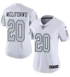 Nike Raiders #20 Obi Melifonwu White Womens Stitched NFL Limited Rush Jersey Nike Raiders #20 Obi Melifonwu White Womens Stitched NFL Limited Rush Jersey