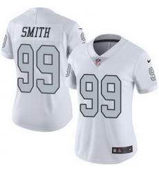 Nike Raiders #99 Aldon Smith White Womens Stitched NFL Limited Rush Jersey Nike Raiders #99 Aldon Smith White Womens Stitched NFL Limited Rush Jersey