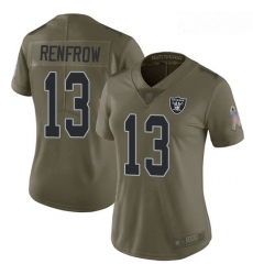 Raiders #13 Hunter Renfrow Olive Women Stitched Football Limited 2017 Salute to Service Jersey Raiders #13 Hunter Renfrow Olive Women Stitched Football Limited 2017 Salute to Service Jersey