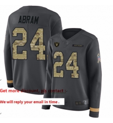 Raiders 24 Johnathan Abram Anthracite Salute to Service Women Stitched Football Limited Therma Long Sleeve Jersey Raiders 24 Johnathan Abram Anthracite Salute to Service Women Stitched Football Limited Therma Long Sleeve Jersey