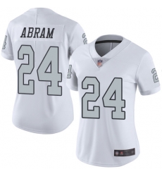 Raiders 24 Johnathan Abram White Women Stitched Football Limited Rush Jersey Raiders 24 Johnathan Abram White Women Stitched Football Limited Rush Jersey