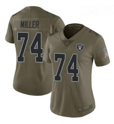 Raiders #74 Kolton Miller Olive Women Stitched Football Limited 2017 Salute to Service Jersey Raiders #74 Kolton Miller Olive Women Stitched Football Limited 2017 Salute to Service Jersey