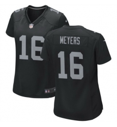 Women Las Vegas Raiders 16 Jakobi Meyers Black Stitched Jersey Run Small Women Las Vegas Raiders 16 Jakobi Meyers Black Stitched Jersey Run Small