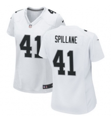 Women Las Vegas Raiders 41 Robert Spillane white 2023 Draft Vapor Limited Stitched Football Jersey Women Las Vegas Raiders 41 Robert Spillane white 2023 Draft Vapor Limited Stitched Football Jersey