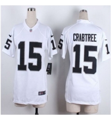Women Nike Raiders #15 Michael Crabtree White Stitched NFL Elite Jersey Women Nike Raiders #15 Michael Crabtree White Stitched NFL Elite Jersey