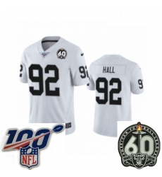 Women Oakland Raiders #92 P.J. Hall White 60th Anniversary Vapor Untouchable Limited Player 100th Season Football Jersey Women Oakland Raiders #92 P.J. Hall White 60th Anniversary Vapor Untouchable Limited Player 100th Season Football Jersey