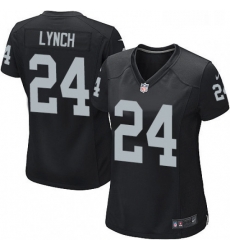 Womens Nike Oakland Raiders 24 Marshawn Lynch Game Black Team Color NFL Jersey Womens Nike Oakland Raiders 24 Marshawn Lynch Game Black Team Color NFL Jersey