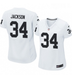 Womens Nike Oakland Raiders 34 Bo Jackson Game White NFL Jersey Womens Nike Oakland Raiders 34 Bo Jackson Game White NFL Jersey
