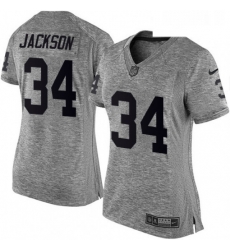 Womens Nike Oakland Raiders 34 Bo Jackson Limited Gray Gridiron NFL Jersey Womens Nike Oakland Raiders 34 Bo Jackson Limited Gray Gridiron NFL Jersey