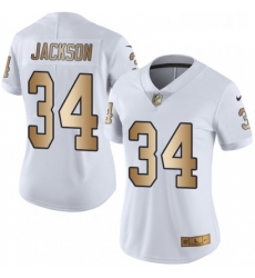 Womens Nike Oakland Raiders 34 Bo Jackson Limited WhiteGold Rush NFL Jersey Womens Nike Oakland Raiders 34 Bo Jackson Limited WhiteGold Rush NFL Jersey