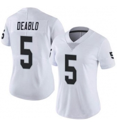 Women's Oakland Raiders#5 Divine Deablo White Vapor Untouchable Limited Stitched Jersey Women's Oakland Raiders#5 Divine Deablo White Vapor Untouchable Limited Stitched Jersey