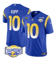 Men Los Angeles Rams 10 Cooper Kupp Blue 2024 NFC West Champions With 4 Star C Patch F U S E Vapor Untouchable Stitched Football Jersey Men Los Angeles Rams 10 Cooper Kupp Blue 2024 NFC West Champions With 4 Star C Patch F U S E Vapor Untouchable Stitched Football Jersey