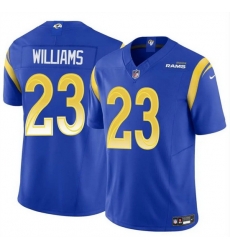 Men Los Angeles Rams 23 Kyren Williams Blue 2024 Vapor Untouchable Stitched Football Jersey Men Los Angeles Rams 23 Kyren Williams Blue 2024 Vapor Untouchable Stitched Football Jersey