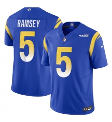 Men Los Angeles Rams 5 Jalen Ramsey Blue 2023 F U S E Vapor Untouchable Limited Stitched Football Jersey Men Los Angeles Rams 5 Jalen Ramsey Blue 2023 F U S E Vapor Untouchable Limited Stitched Football Jersey