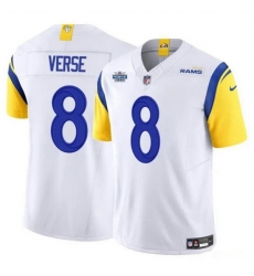 Men Los Angeles Rams 8 Jared Verse White 2024 With Dradt Patch F U S E Vapor Untouchable Stitched Football Jersey Men Los Angeles Rams 8 Jared Verse White 2024 With Dradt Patch F U S E Vapor Untouchable Stitched Football Jersey