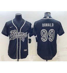 Men Los Angeles Rams 99 Aaron Donald Black Reflective With Patch Cool Base Stitched Baseball Jersey Men Los Angeles Rams 99 Aaron Donald Black Reflective With Patch Cool Base Stitched Baseball Jersey