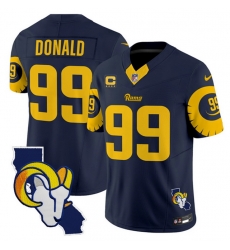 Men Los Angeles Rams 99 Aaron Donald Navy 2025 4 Star C Patch F U S E V2 Limited Stitched Football Jersey Men Los Angeles Rams 99 Aaron Donald Navy 2025 4 Star C Patch F U S E V2 Limited Stitched Football Jersey