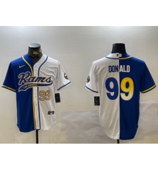 Men Los Angeles Rams 99 White Cool Base Stitched Baseball Jersey 2 Men Los Angeles Rams 99 White Cool Base Stitched Baseball Jersey 2