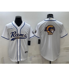 Men Los Angeles Rams White Team Big Logo With Patch Cool Base Stitched Baseb Men Los Angeles Rams White Team Big Logo With Patch Cool Base Stitched Baseb