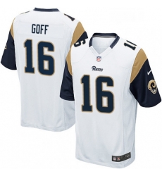 Men Nike Los Angeles Rams 16 Jared Goff Game White NFL Jersey Men Nike Los Angeles Rams 16 Jared Goff Game White NFL Jersey