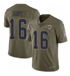 Men Nike Los Angeles Rams 16 Jared Goff Limited Olive 2017 Salute to Service NFL Jersey Men Nike Los Angeles Rams 16 Jared Goff Limited Olive 2017 Salute to Service NFL Jersey