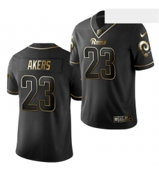 Men Nike Rams 23 Cam Akers Draft Black Golden Edition Jersey Men Nike Rams 23 Cam Akers Draft Black Golden Edition Jersey