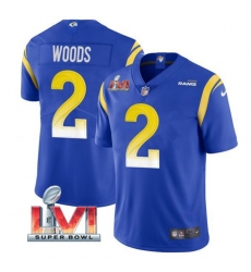Nike Los Angeles Rams 2 Robert Woods Royal 2022 Super Bowl LVI Vapor Limited Jersey Nike Los Angeles Rams 2 Robert Woods Royal 2022 Super Bowl LVI Vapor Limited Jersey