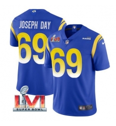 Nike Los Angeles Rams 69 Sebastian Joseph Day Royal 2022 Super Bowl LVI Vapor Limited Jersey Nike Los Angeles Rams 69 Sebastian Joseph Day Royal 2022 Super Bowl LVI Vapor Limited Jersey