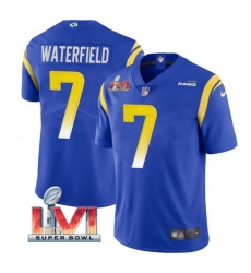 Nike Los Angeles Rams 7 Bob Waterfield Royal 2022 Super Bowl LVI Vapor Limited Jersey Nike Los Angeles Rams 7 Bob Waterfield Royal 2022 Super Bowl LVI Vapor Limited Jersey