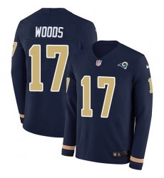 Nike Rams 17 Robert Woods Navy Blue Team Color Men s Stitched NFL Limited Therma Long Sleeve Jersey Nike Rams 17 Robert Woods Navy Blue Team Color Men s Stitched NFL Limited Therma Long Sleeve Jersey