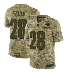 Nike Rams #28 Marshall Faulk Camo Mens Stitched NFL Limited 2018 Salute To Service Jersey Nike Rams #28 Marshall Faulk Camo Mens Stitched NFL Limited 2018 Salute To Service Jersey
