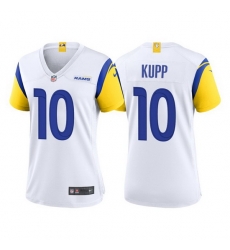 Women Los Angeles Rams #10 Cooper Kupp White Stitched Football Limited Jersey Women Los Angeles Rams #10 Cooper Kupp White Stitched Football Limited Jersey