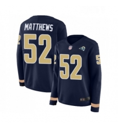 Womens Los Angeles Rams 52 Clay Matthews Limited Navy Blue Therma Long Sleeve Football Jersey Womens Los Angeles Rams 52 Clay Matthews Limited Navy Blue Therma Long Sleeve Football Jersey