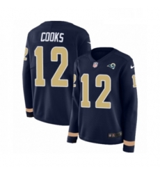 Womens Nike Los Angeles Rams 12 Brandin Cooks Limited Navy Blue Therma Long Sleeve NFL Jersey Womens Nike Los Angeles Rams 12 Brandin Cooks Limited Navy Blue Therma Long Sleeve NFL Jersey